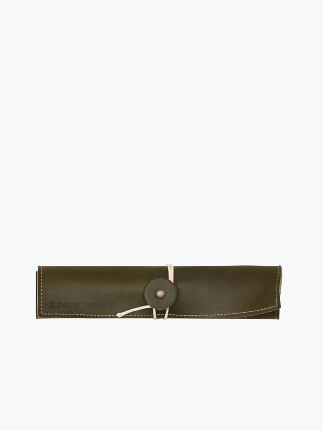 Paper Republic Le Porte Plume Leather Pen and Pencil Case Olive Green